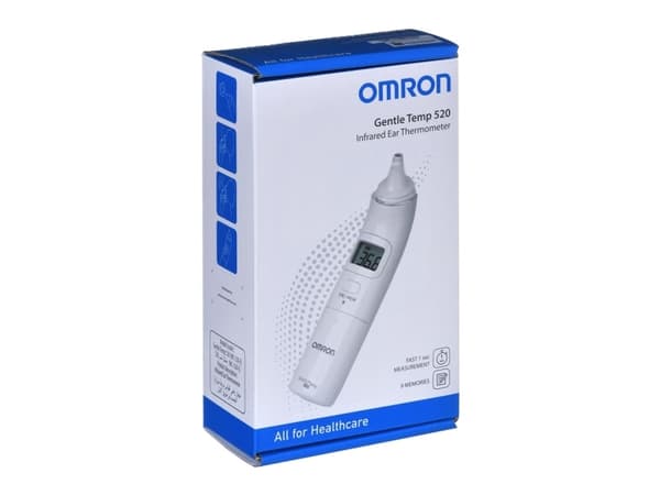 Omron Gentle Temp 520, Kontakt, Hvit, Øre, °C, °F, 1 s, 9 oppføringer
