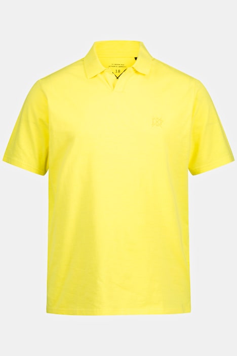 Poloshirt, Halbarm, Flammjersey, Polokragen ohne Knöpfe