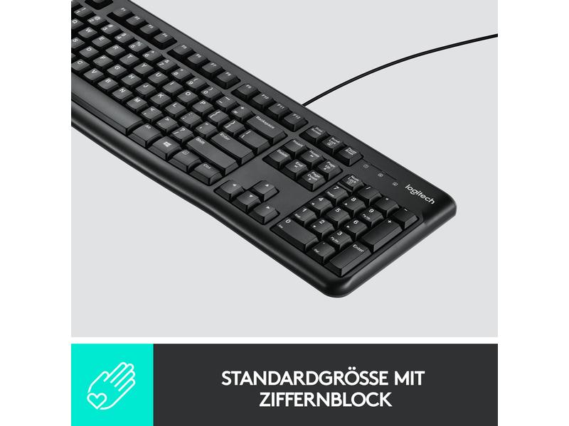 Logitech Tastatur-Maus-Set MK120 USB-kabelgebundene Tastatur und Maus