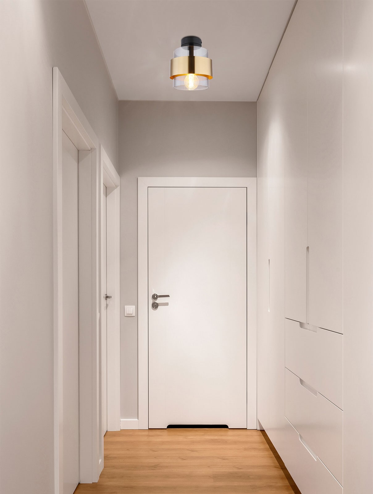MILLEY Deckenlampe goldfarben, schwarz 155, D/H: 18 x 21,5 cm, Glas, Metall