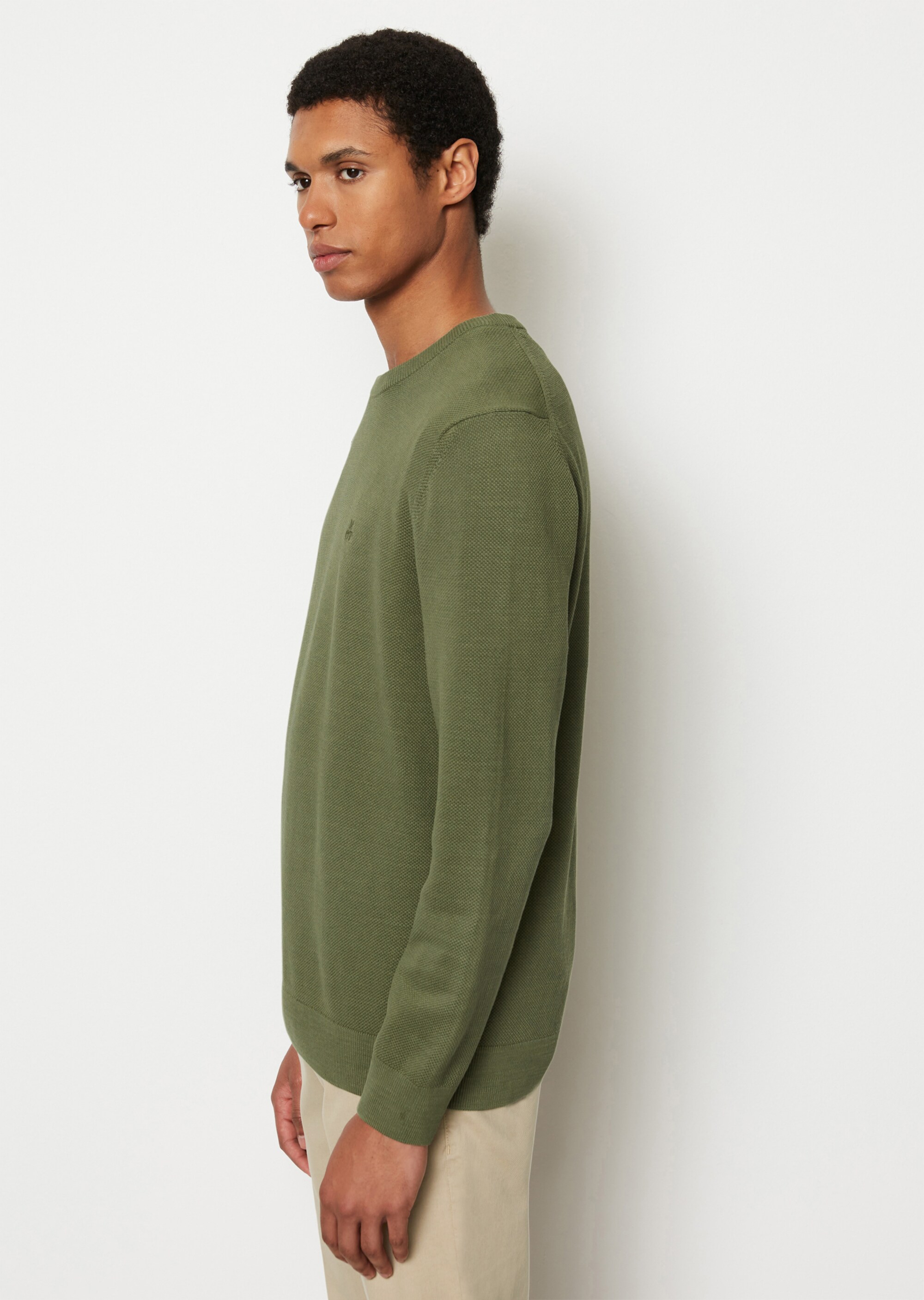 Pullover regular mit feiner Piqué-Struktur
