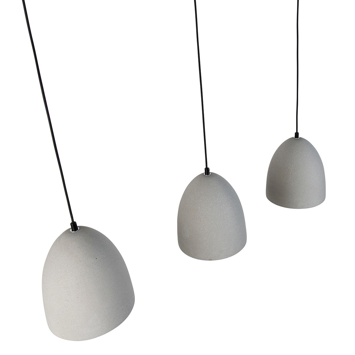 Moderne hanglamp zwart met grijs beton 3-lichts - Eton