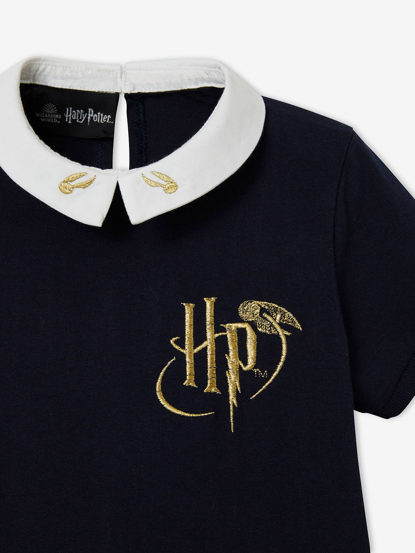 Vestido Harry Potter® para meninas, azul escuro liso com estampas.