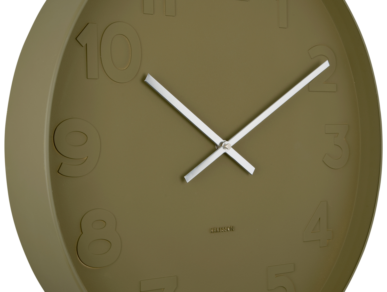 Wall clock Mr. Green numbers large, moss green