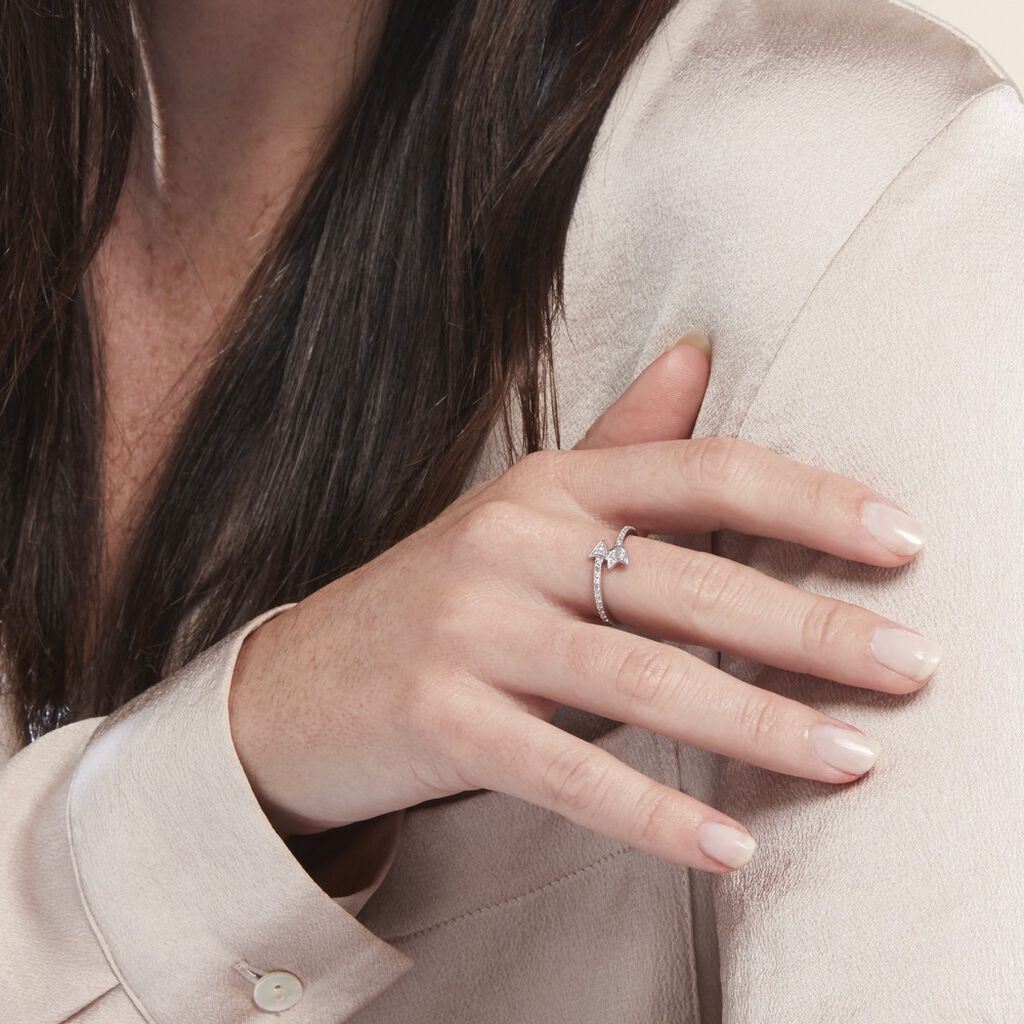 Bague Argent Blanc Caolan Oxydes De Zirconium