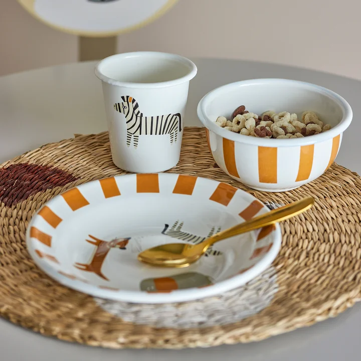Bloomingville Mini - Jesse Geschirr-Set, orange (3er-Set)
