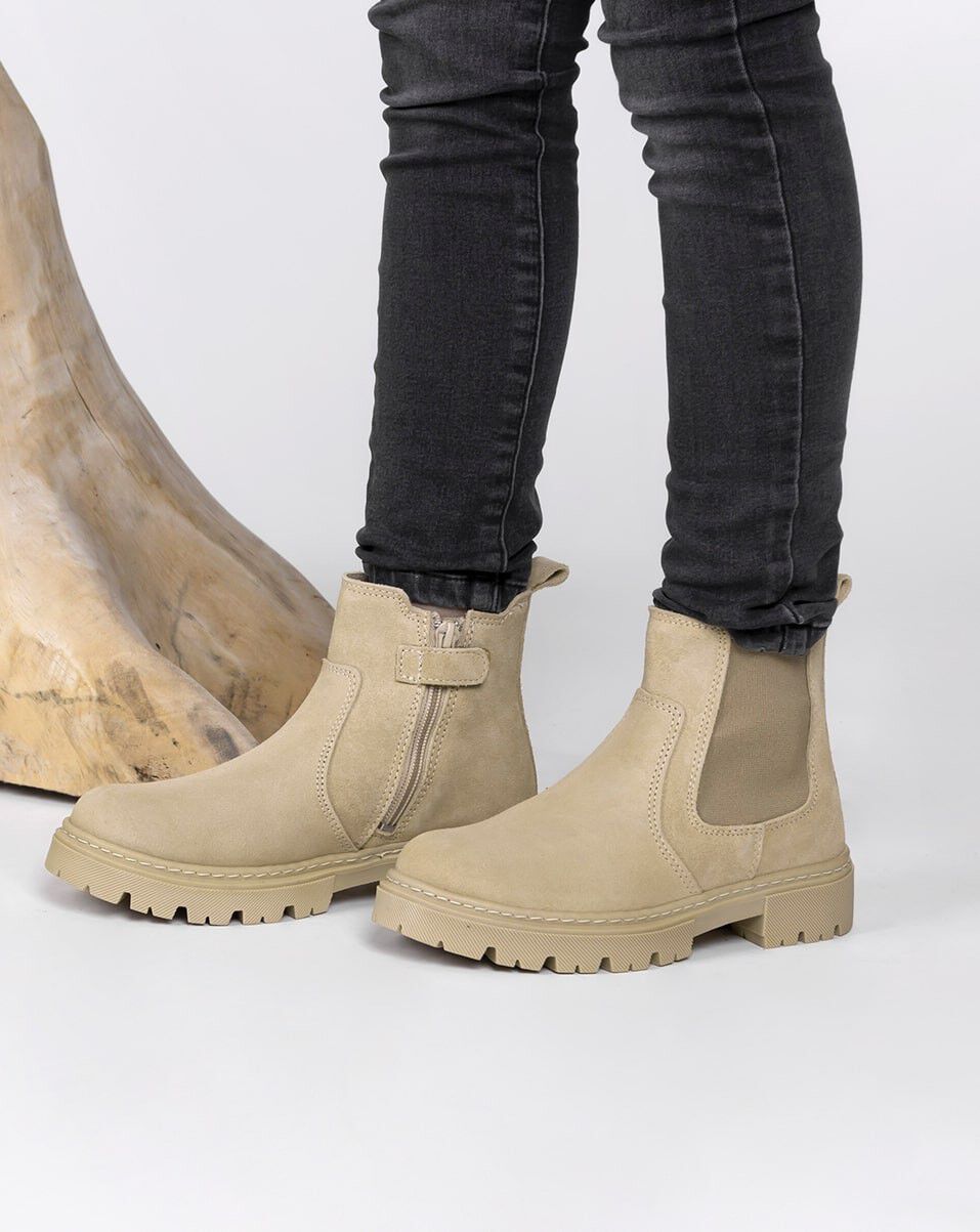 Sub55 Enkellaarsjes beige