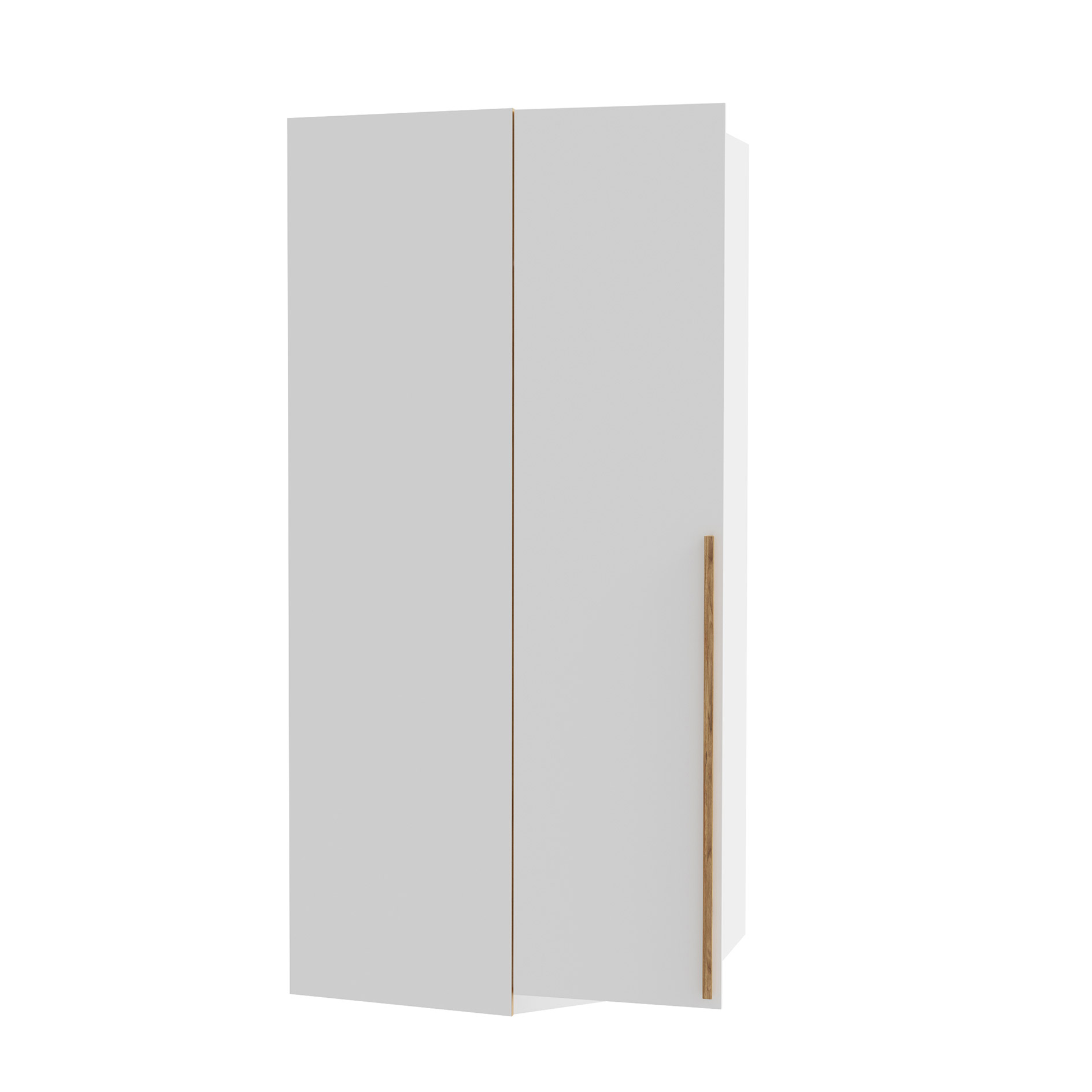 Eckkleiderschrank - weiß-Catania Eiche - 94x94 cm