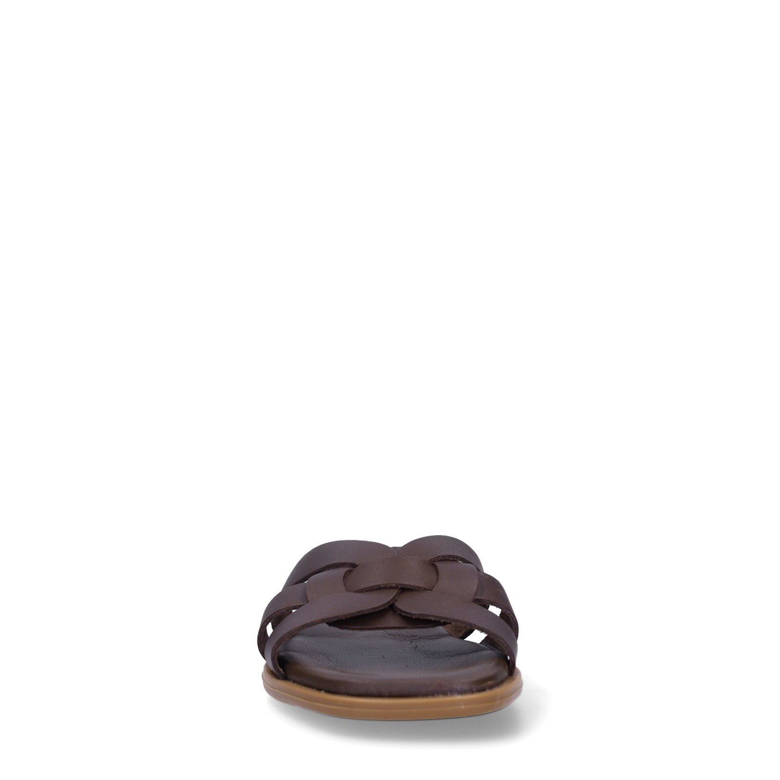 Bruine leren slippers