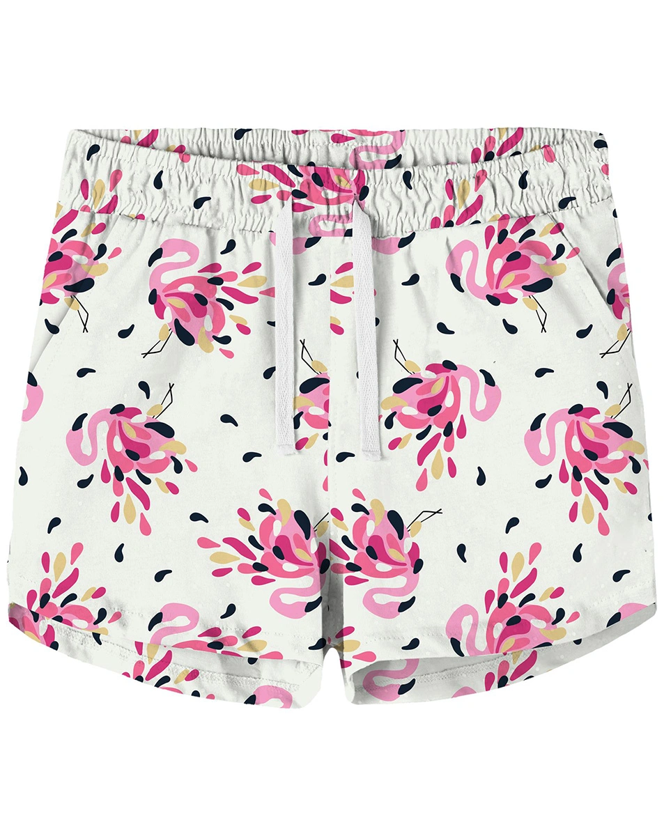 Shorts NKFVIGGA - FLAMINGO in white alyssum