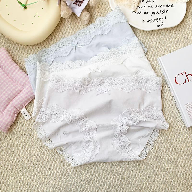 Nikiki - Kanten panty met effen strikpaneel