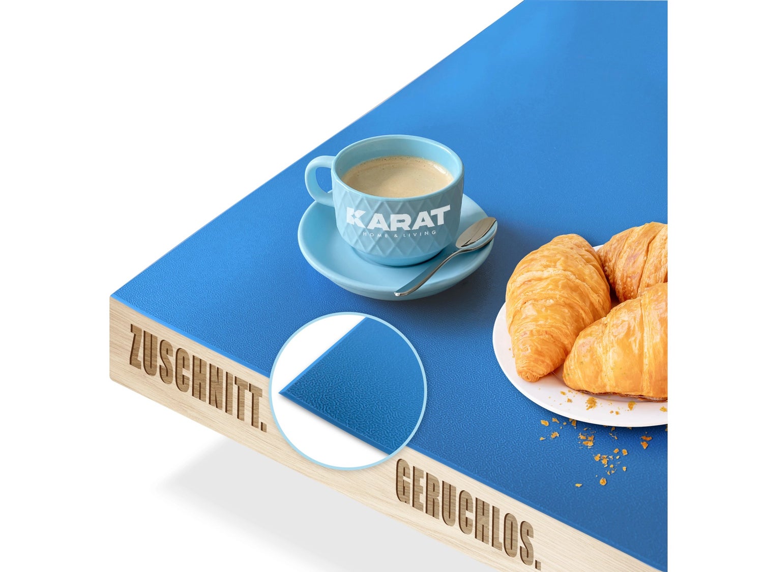 KARAT Tafelbeschermer Empire met Afgeschuinde Rand Blauw 80 x 40 cm