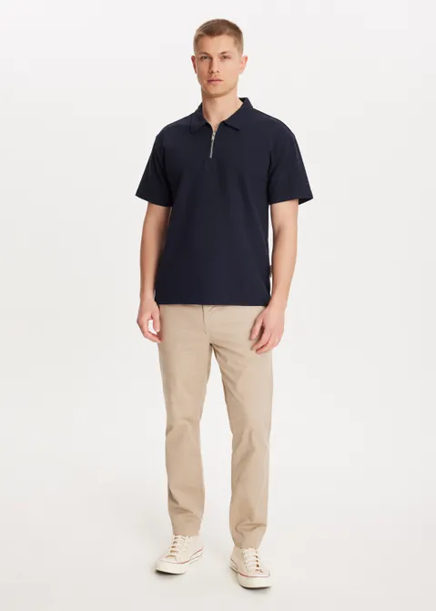 Polo met rits blauw (BLW.D)