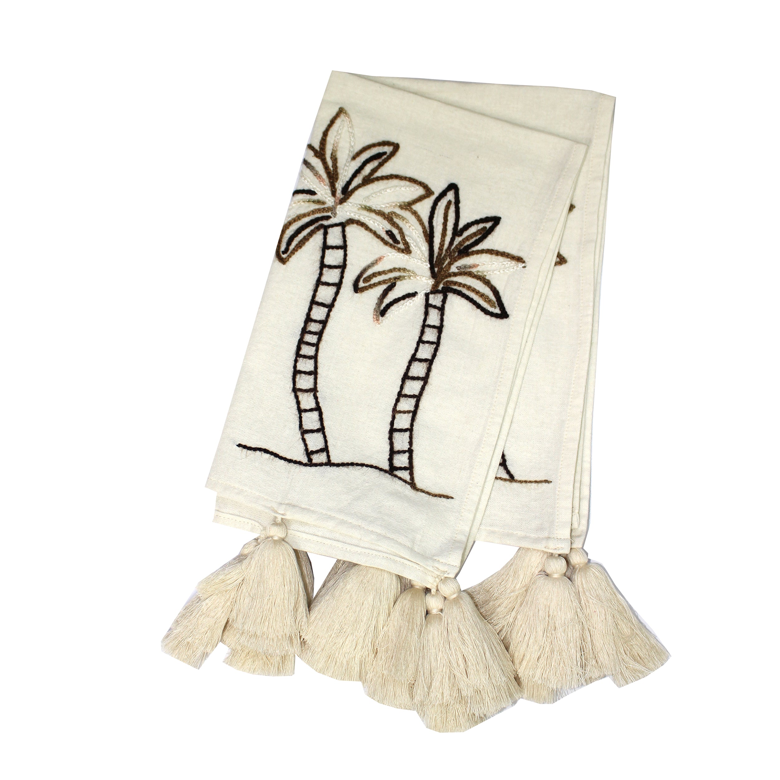 Serviette brodée à la main