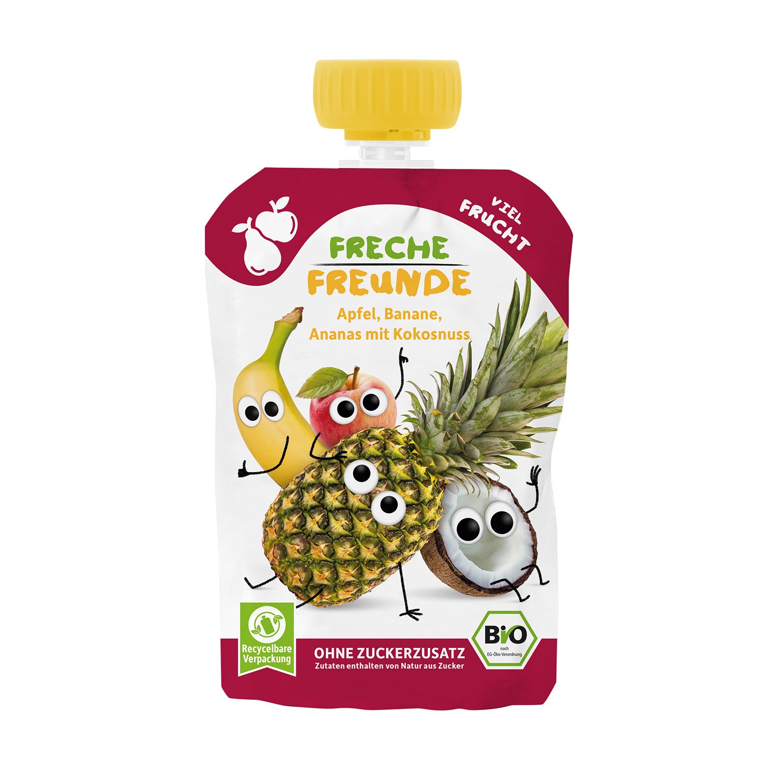 Freche Freunde Quetschie Apfel, Banane, Ananas & Kokosnuss