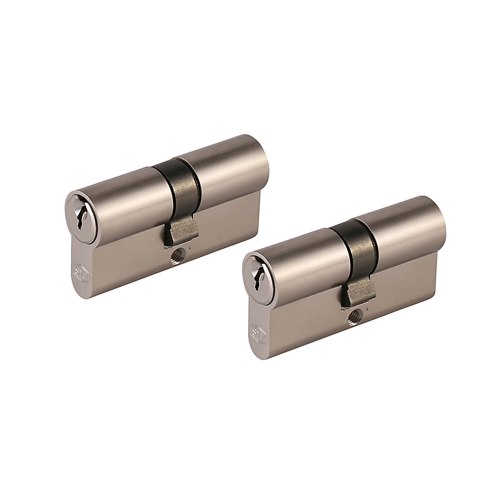 Cylindre laiton nickel satiné Smith & Locke 30 x 30 mm, lot de 2