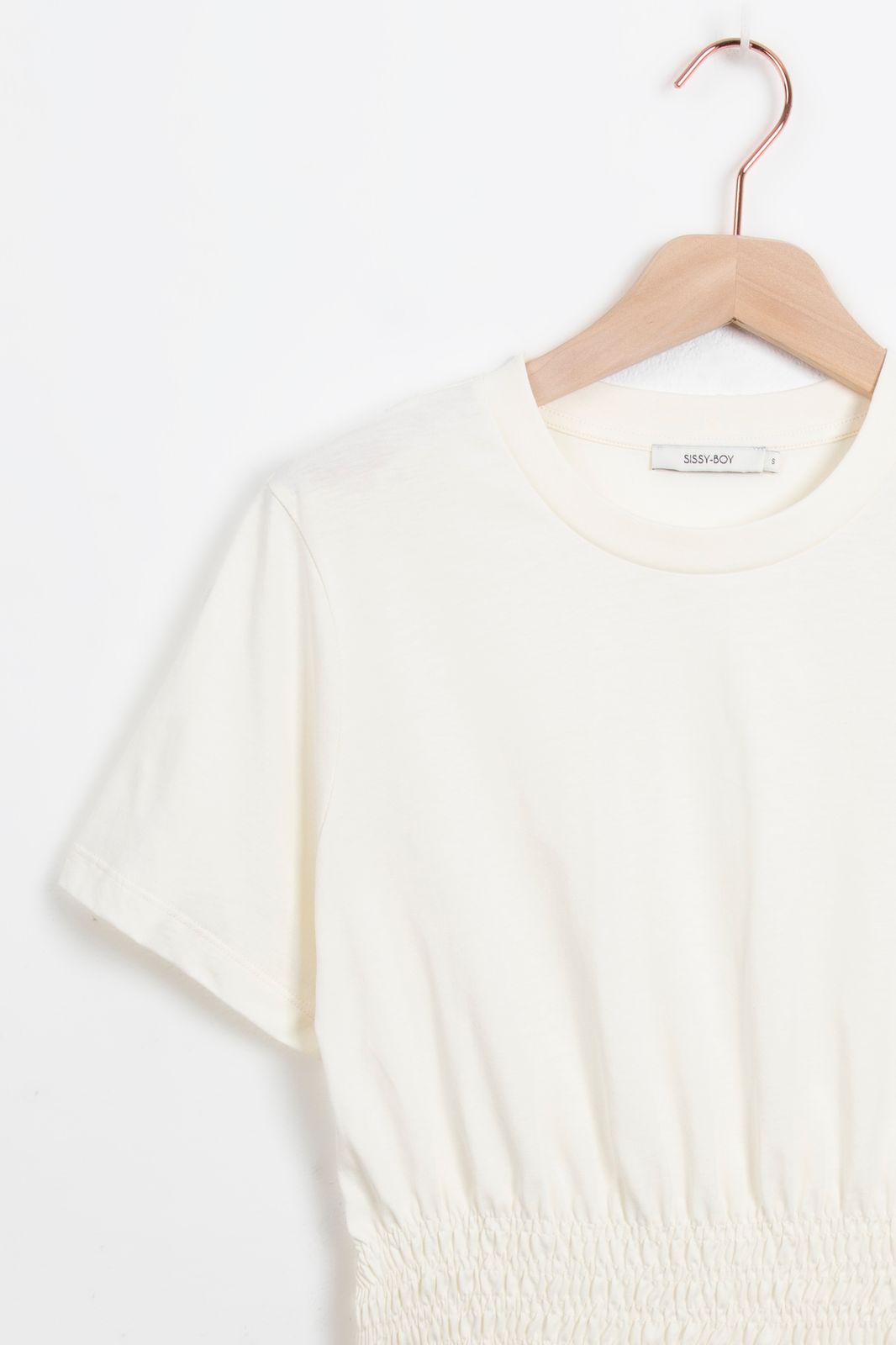 Wit T-shirt met smock details