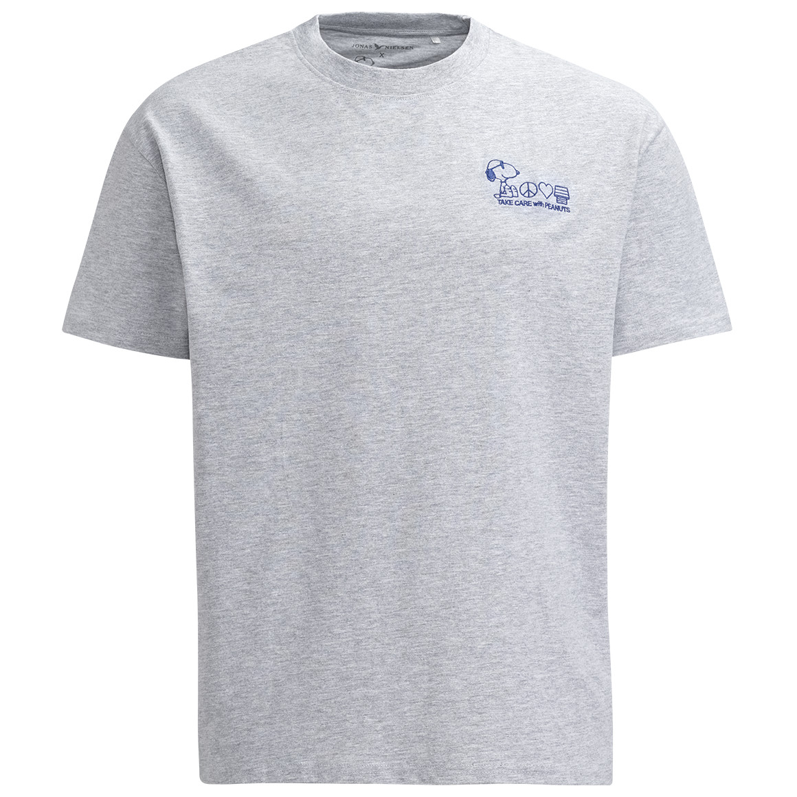 Jonas Nielsen Peanuts T-Shirt mit Stickerei hellgrau