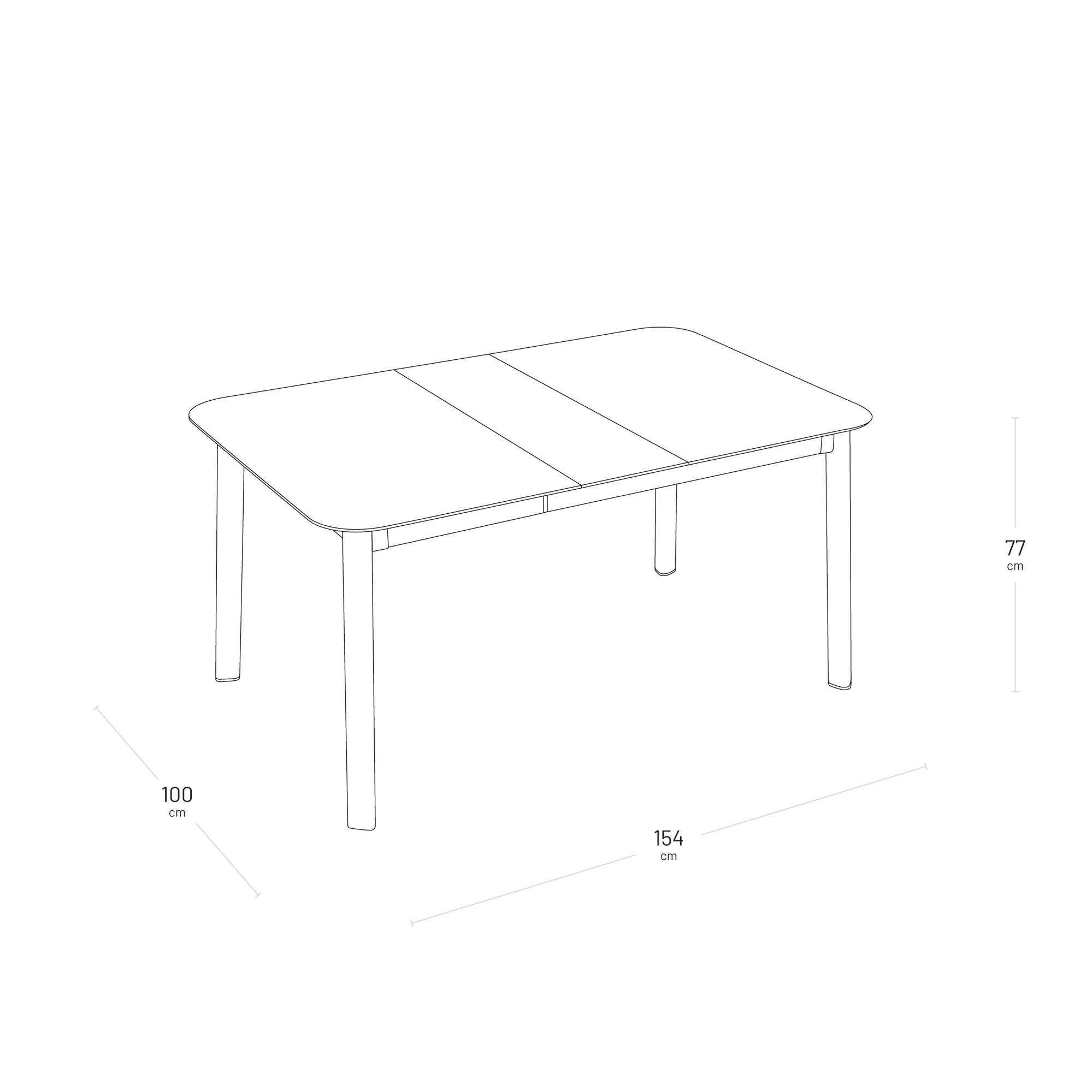 Gartentisch für 4 bis 6 Personen Oron HPL Grau Ciment-Titane