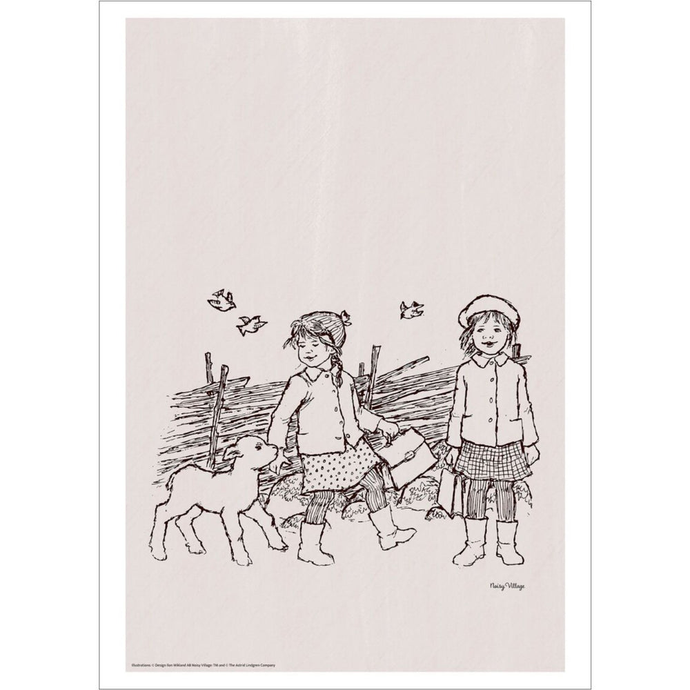 Køb Poster & Frame Astrid Lindgren - Sheep And Butterflies - Noisy Village