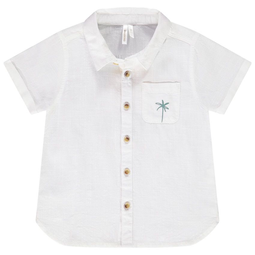 Chemise manches courtes prints fantaisie pour bébé garçon - Blanc