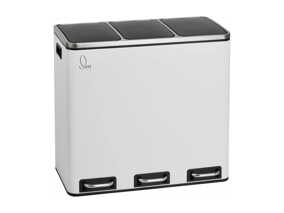 Poubelle à pédale 54L en inox