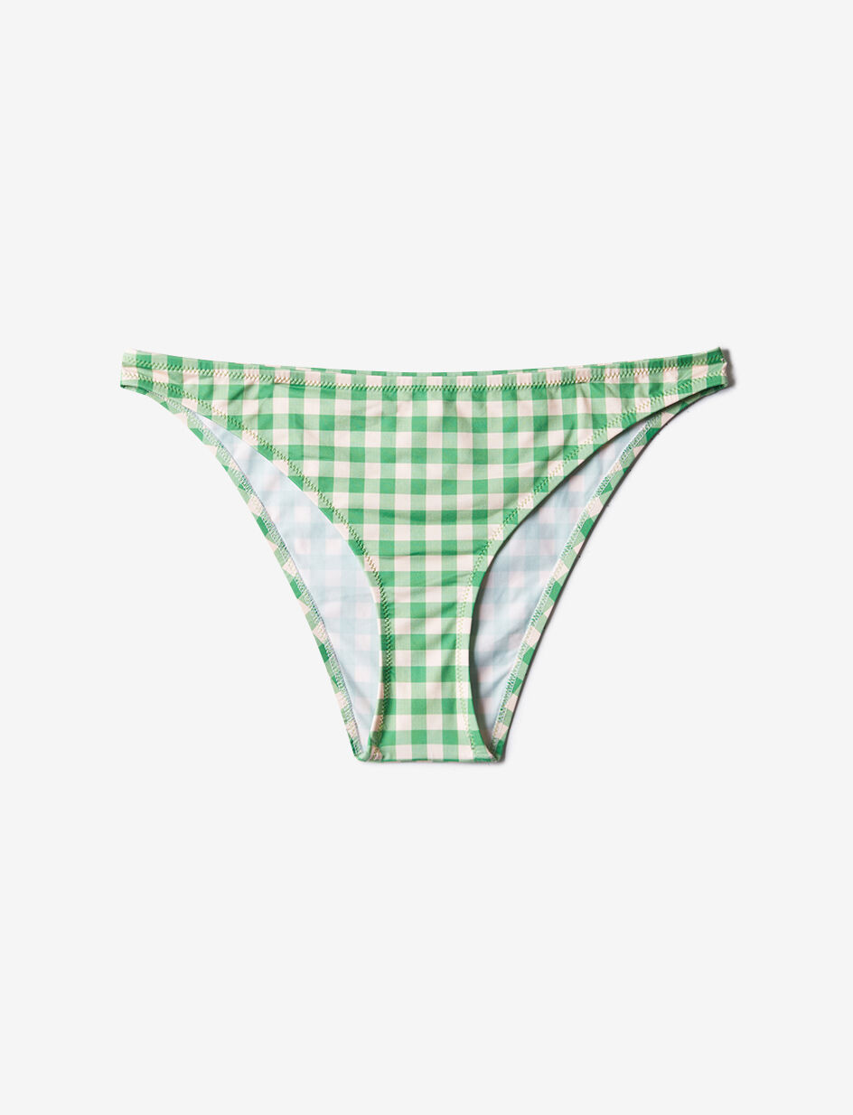 Culotte de bain taille basse - carreaux vichy vert vif