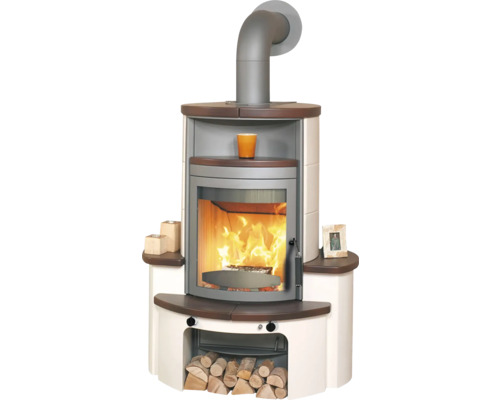 Hark Avenso GT ECOplus keramische haardset, bruine steen, 6 kW