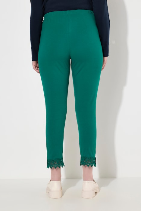 7/8-Leggings, Saumspitze, Biobaumwolle