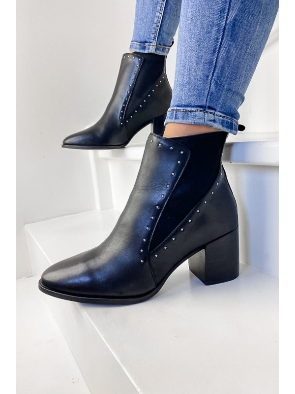 Bottines Zita Cuir Noir - Reqins
