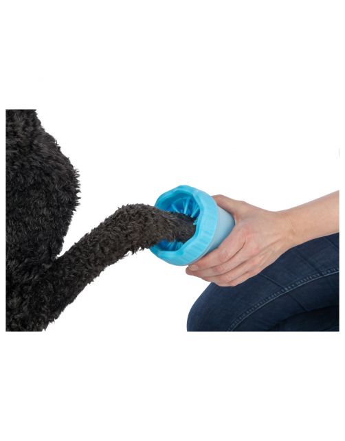 Trixie Pootreiniger Silicone - Hondenpootverzorging - Blauw M-L