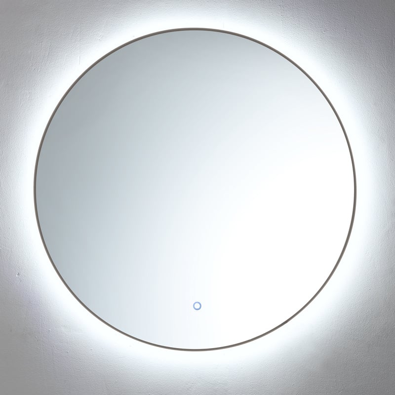 Lambini Designs Rodo ronde spiegel 100cm met spiegelverwarming en indirecte dimbare verlichting gunmetal