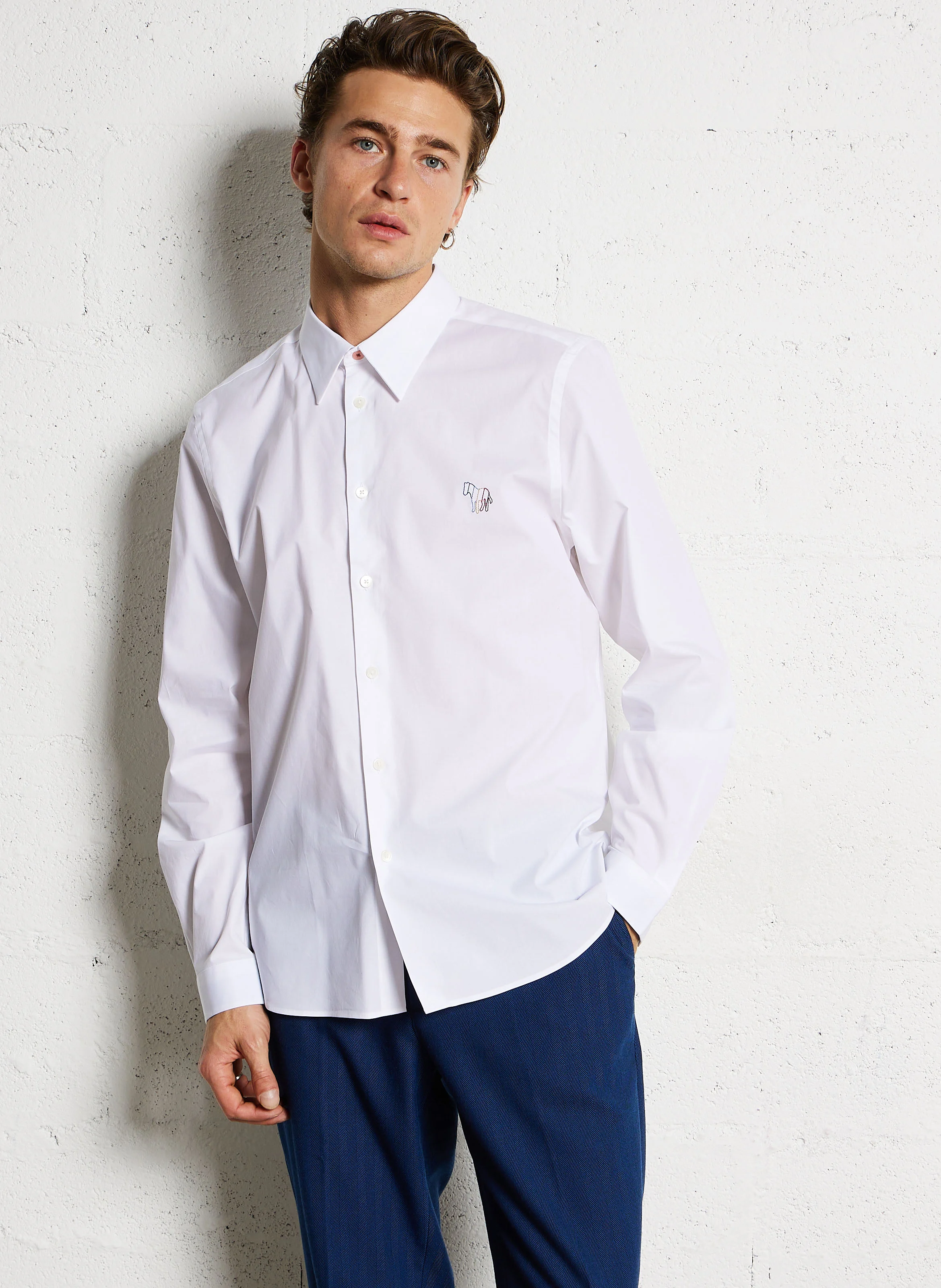 Chemise ajustée en coton organique | Blanc