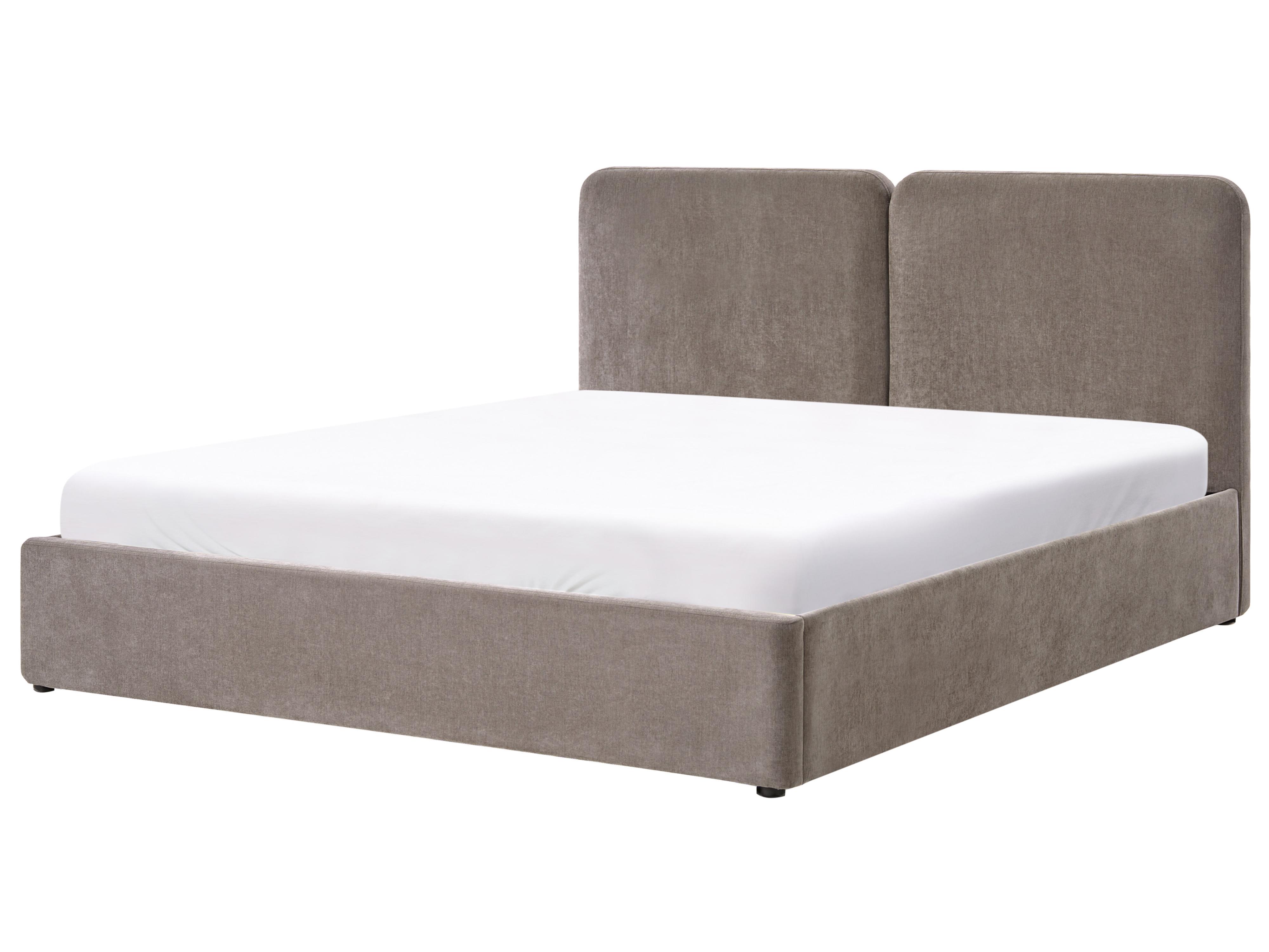 Bed met opbergruimte Chenille ARBOIS 180 x 200 cm Taupe