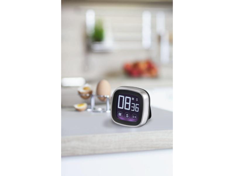 Xavax Küchentimer Touch Schwarz/Silber Digitaler Kückenwecker