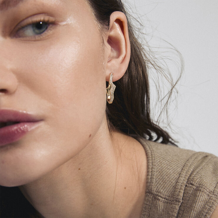 Pilgrim CONNECT recycled crystal earrings gold-plated Guld