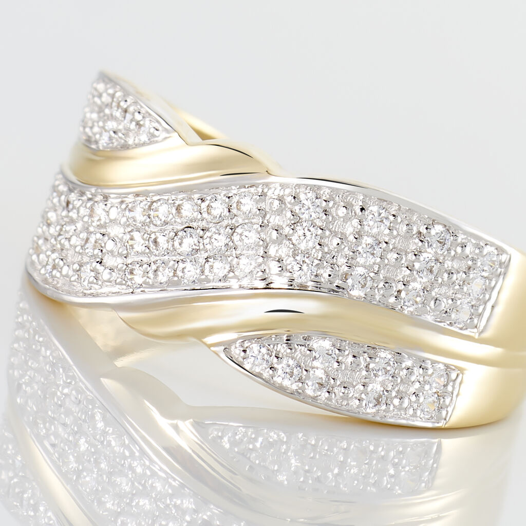Bague Bandeau Or Jaune Oxyde De Zirconium