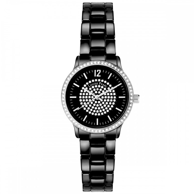 Montre Femme LOUISE PEARL Ornée de Cristaux Swarovski bracelet Céramique Noir