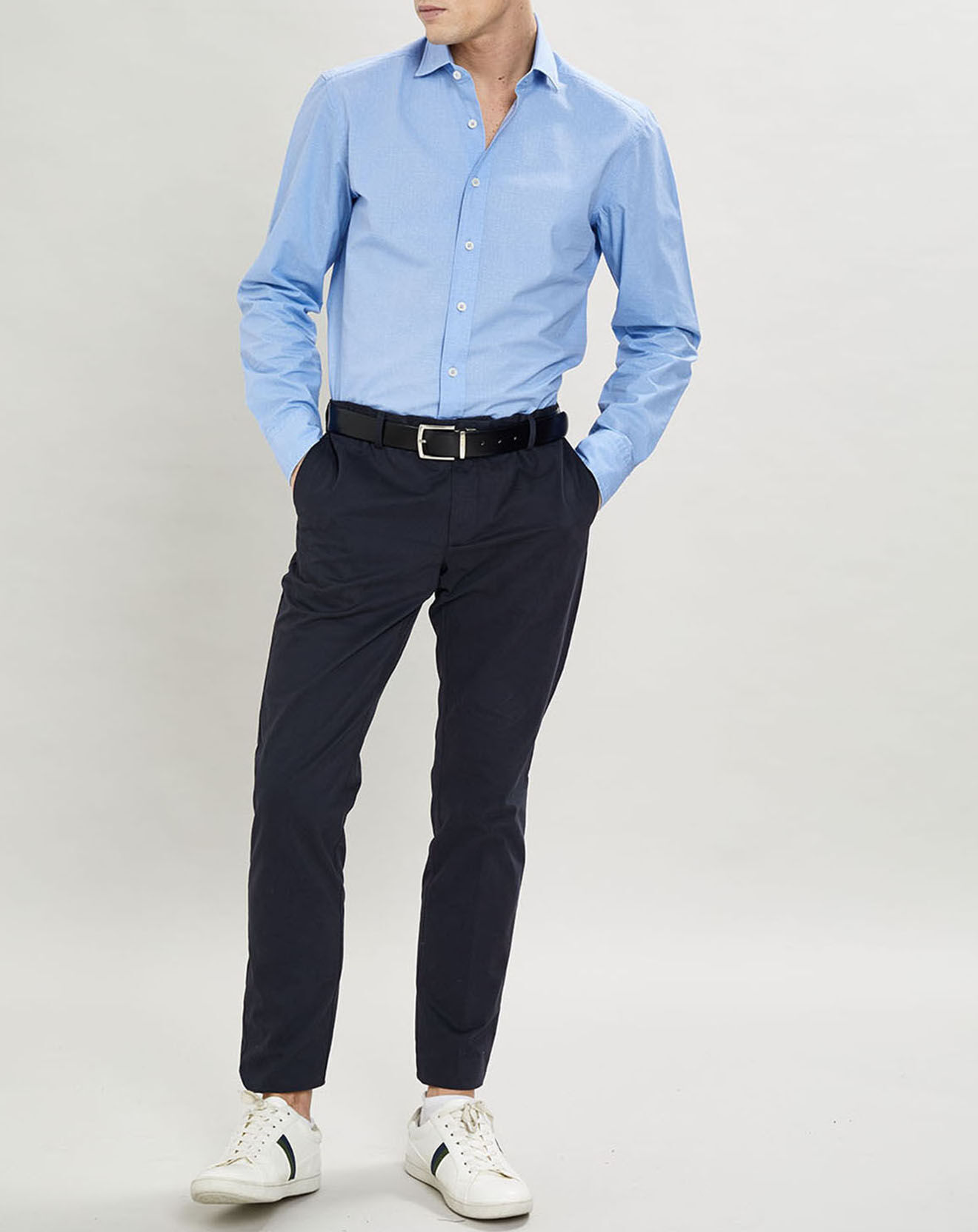 Hackett London Chemise Slim Fit micro imprimé bleu ciel