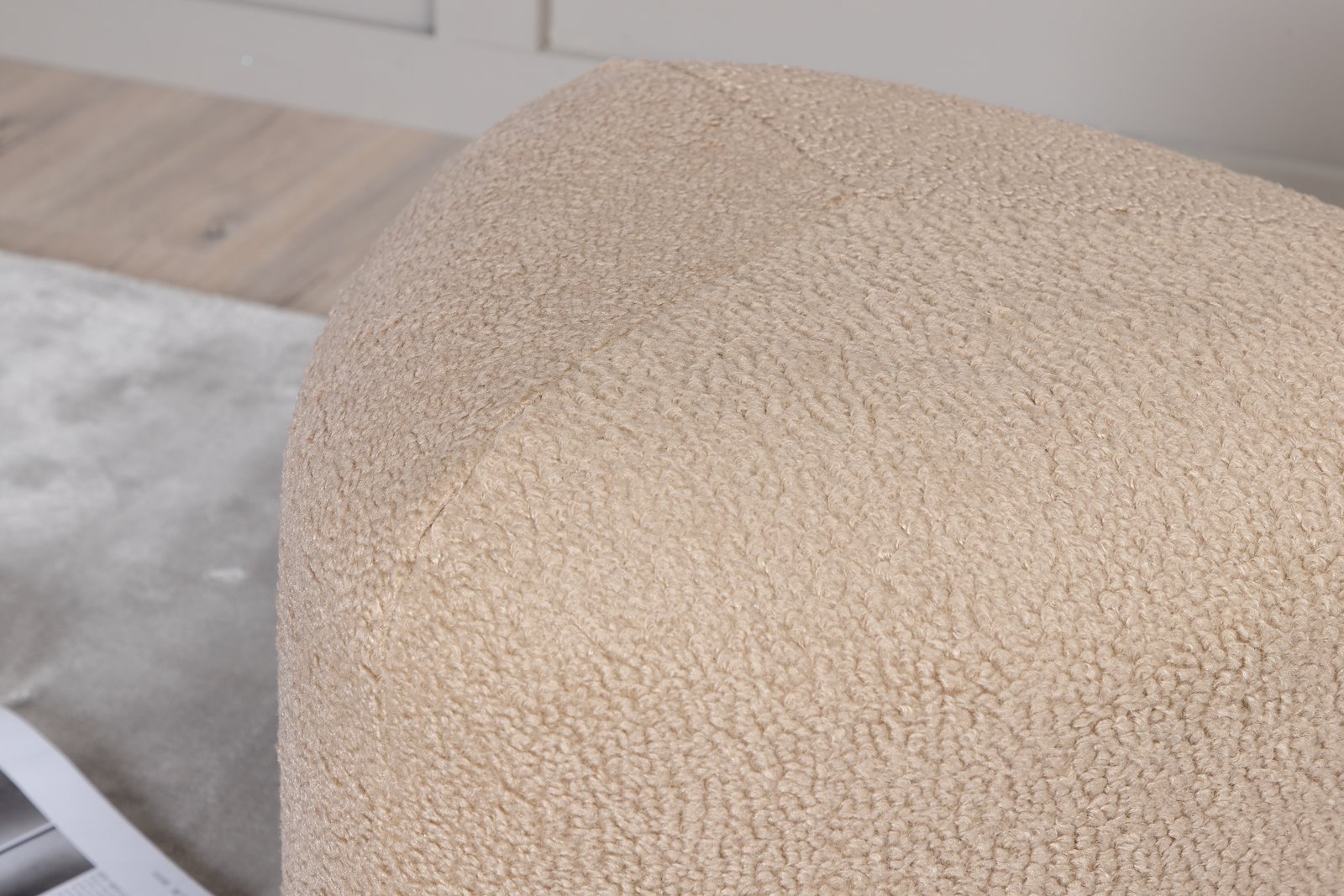 Peg puff Beige teddystoff