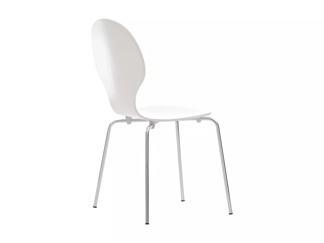 Lot de 8 Chaise de conférence - Bois - Blanc - DIEGO