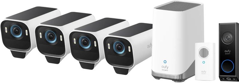 EufyCam S3 Pro 4-Pack + Video Doorbell E340 + Chime