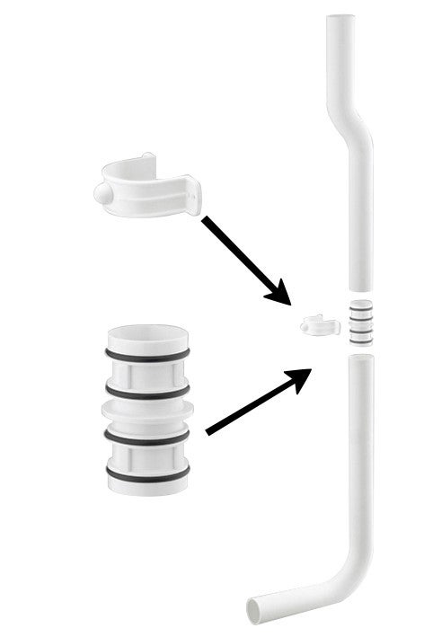 HAAS® spoelbuisset voor het aansluiten van halfhoge opbouwreservoirs op toiletten, 6313