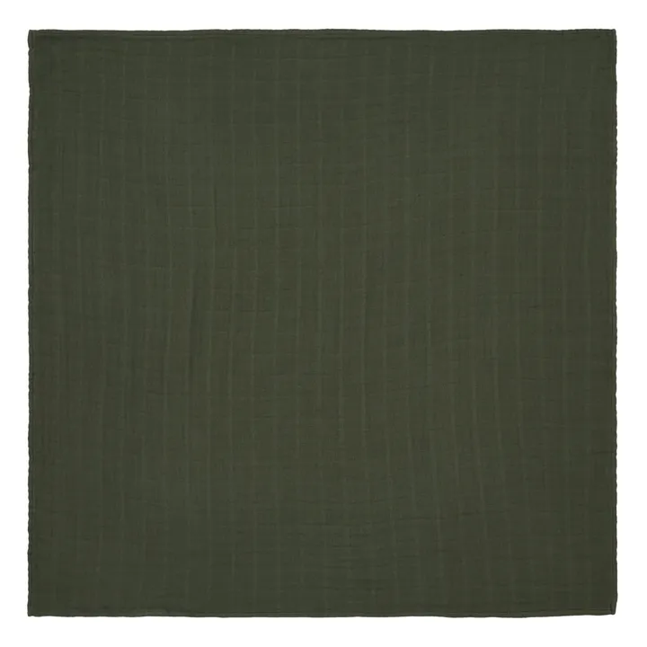 Poudre Organic Petit lange Pavot en double gaze de coton | Vert forêt