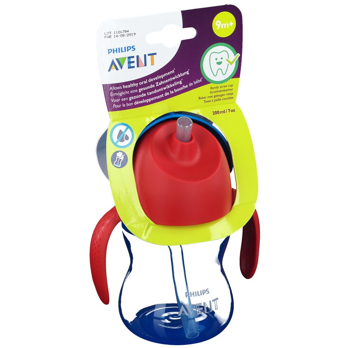 Philips Avent Trinkhalmbecher mit Griffen blau