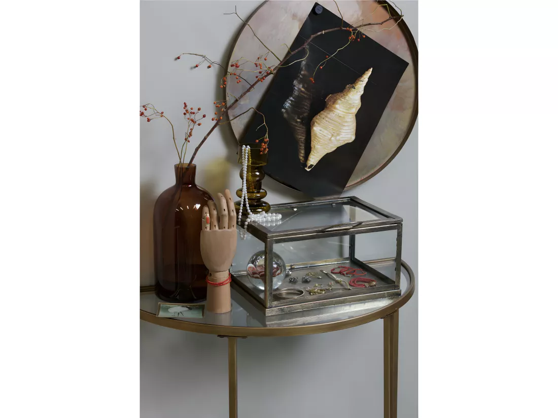 Goddess - Console en métal et verre - Laiton