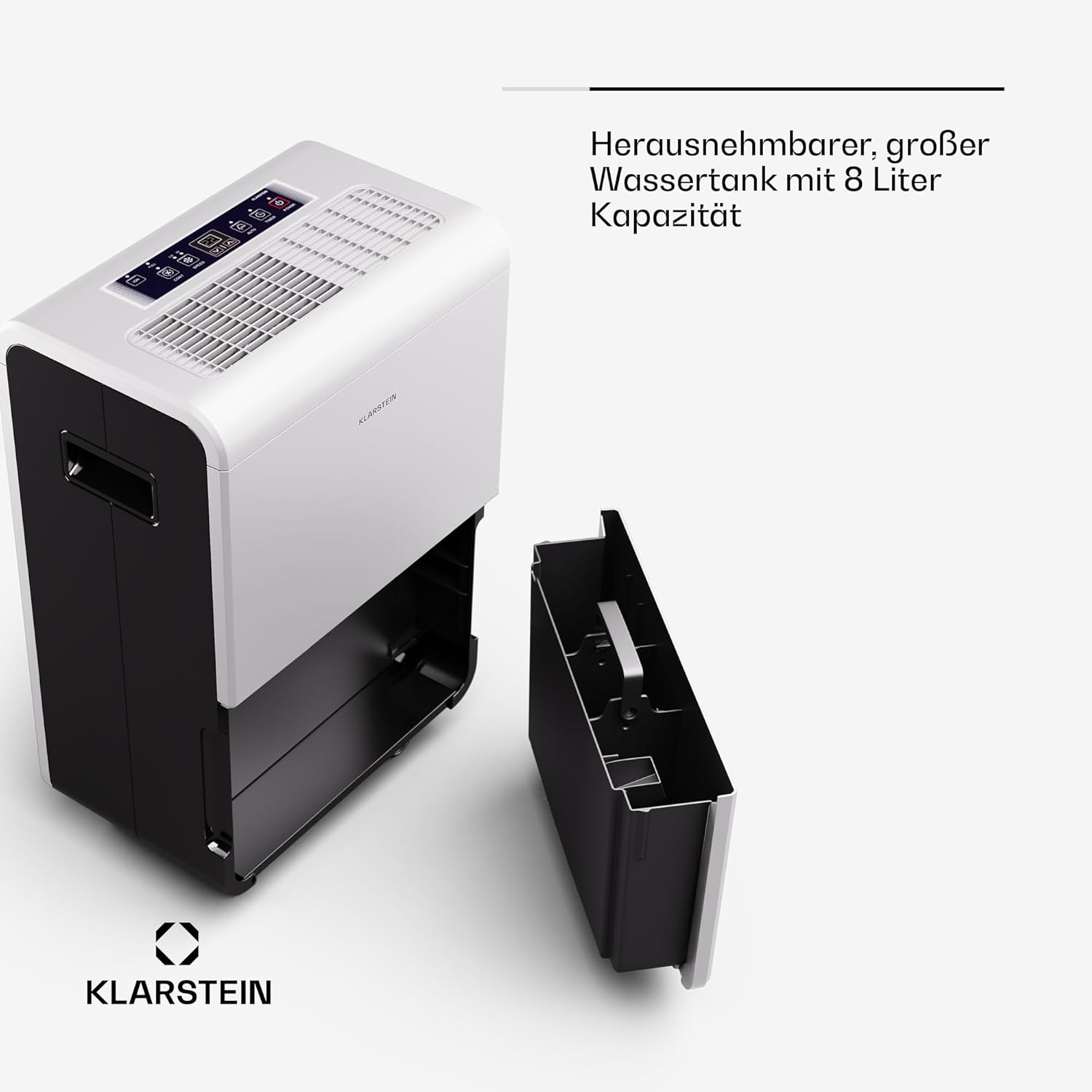 Klarstein DryFy Grand Smart 70L Luftentfeuchter - 70L/Tag, WiFi App Steuerung, 8L Tank, 24h Timer, Automatische Entfeuchtung, Elektrischer Entfeuchter für Räume 60-90m², Weiß