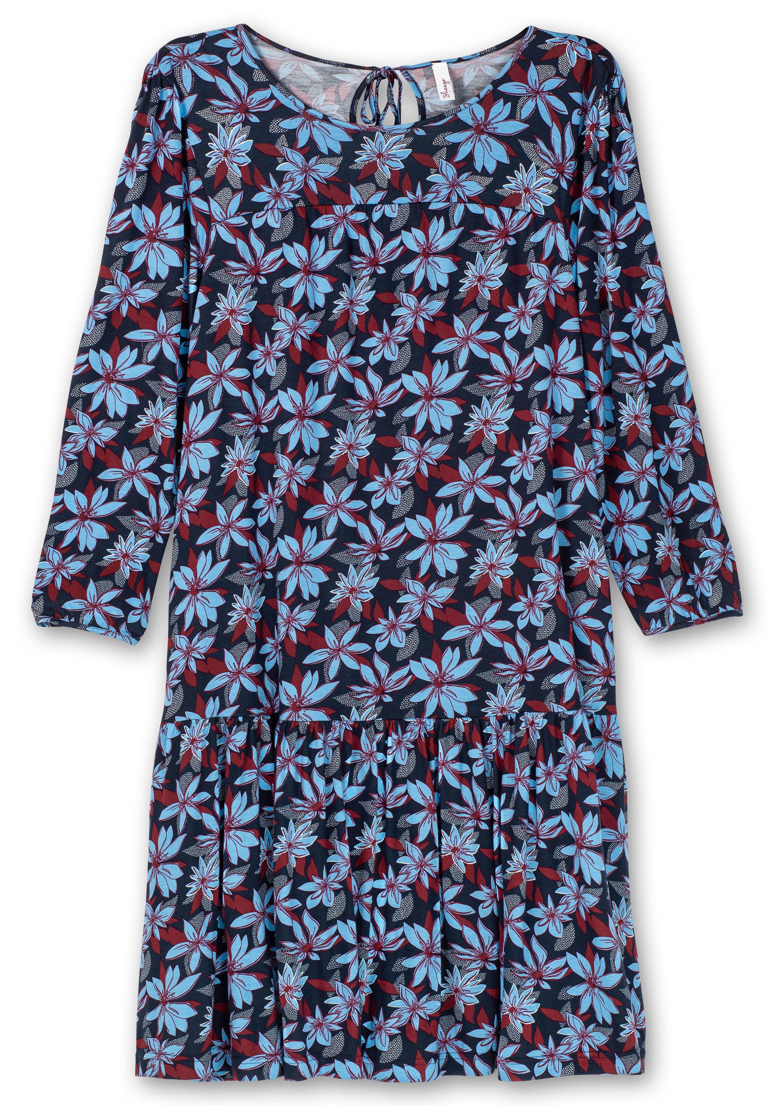 Jerseykleid mit Blumendruck, in A-Linie