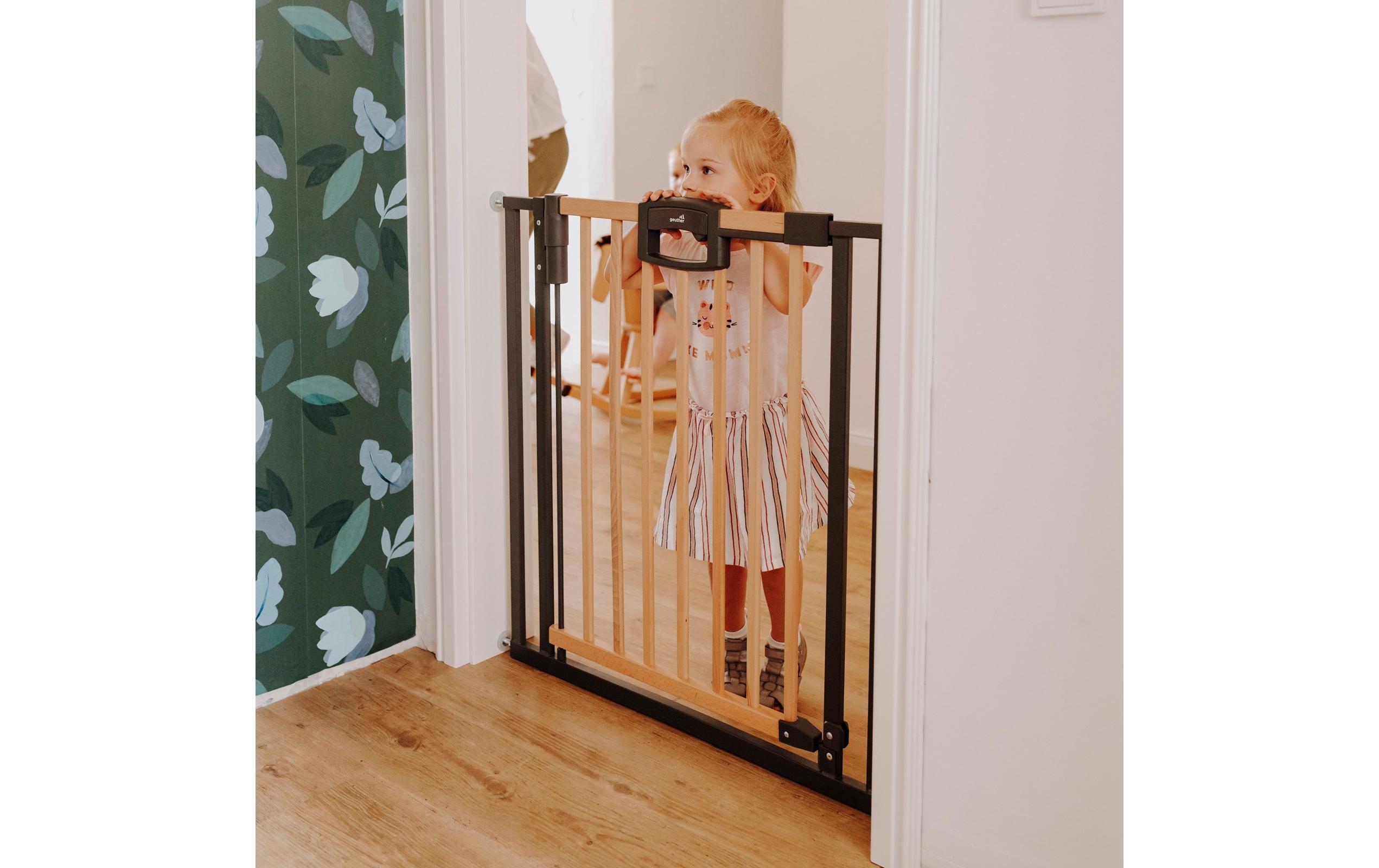 Türschutzgitter zum Klemmen Easylock 80.5 cm - 88.5 cmTür- und Treppenschutzgitter Easylock Wood Plus (Ohne Bohren)