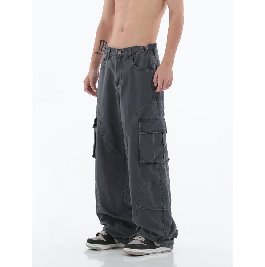 Meiksip - Losse cargojeans met hoge taille